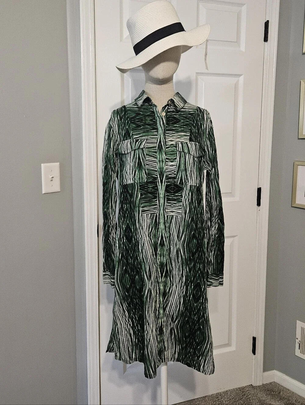 derek lam for design nation dress Derek Lam | Dresses | Derek Lam For Design Nation Green Patterned Long  Sleeve Shirt Dress